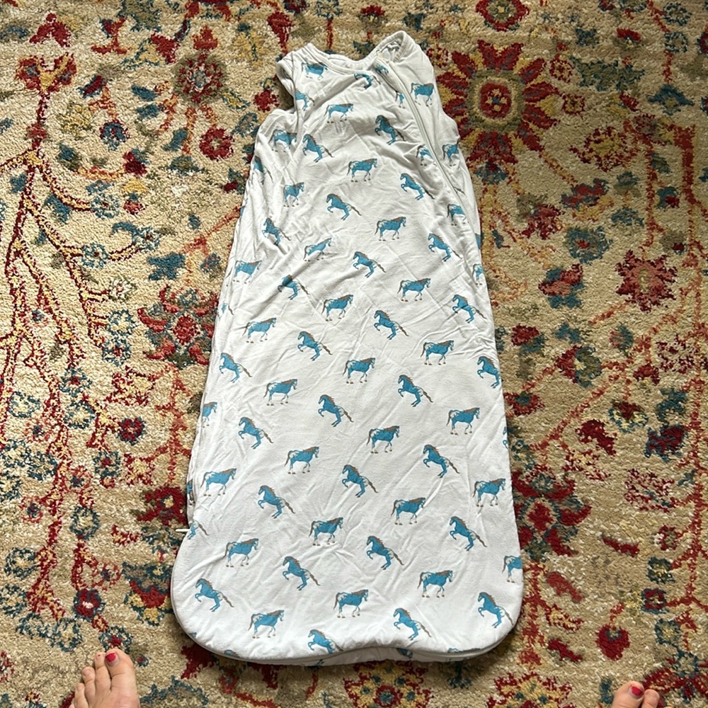 Kyte Baby blue horse print 1.0 tog sleep sack 6-18 months